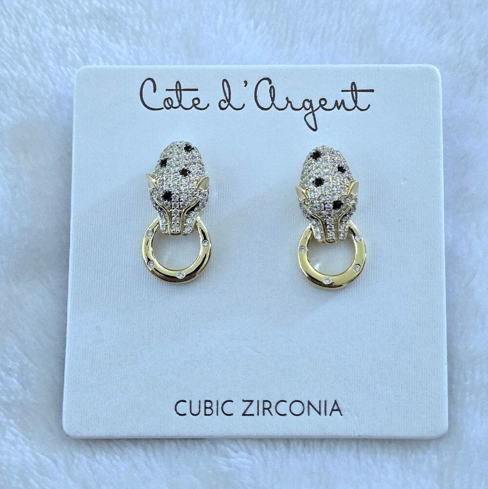 Cote d'Argent Cheetah Grasping Gold💛 Ring⭕️ Earrings